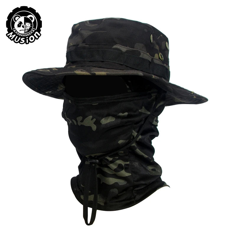 Boonie Hat Balaclava Hat Suit Foldable Hat Sun Protection Fishing Cap Breathable Fisherman Outdoor Hunting Fishing Wide H