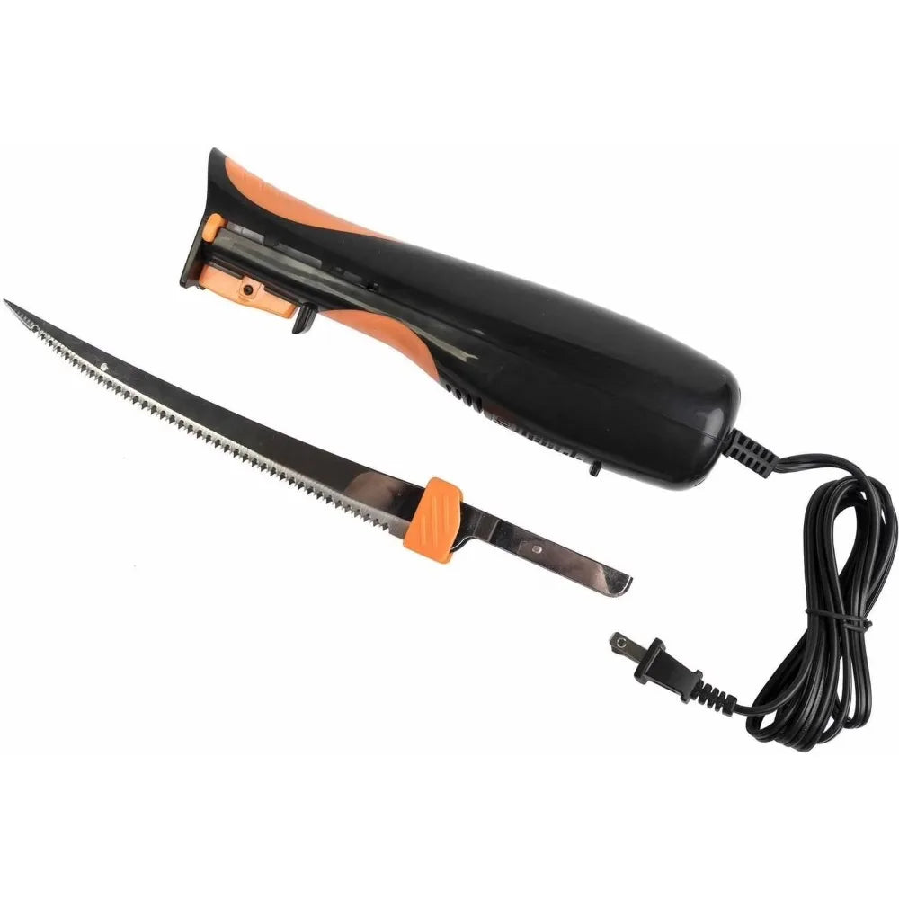 Hot Sale  Electric Fillet Knife Set with Stainless Steel Serrated Blades Dual Blades Soft Grip Handle for Fish Cleaning & Poultry