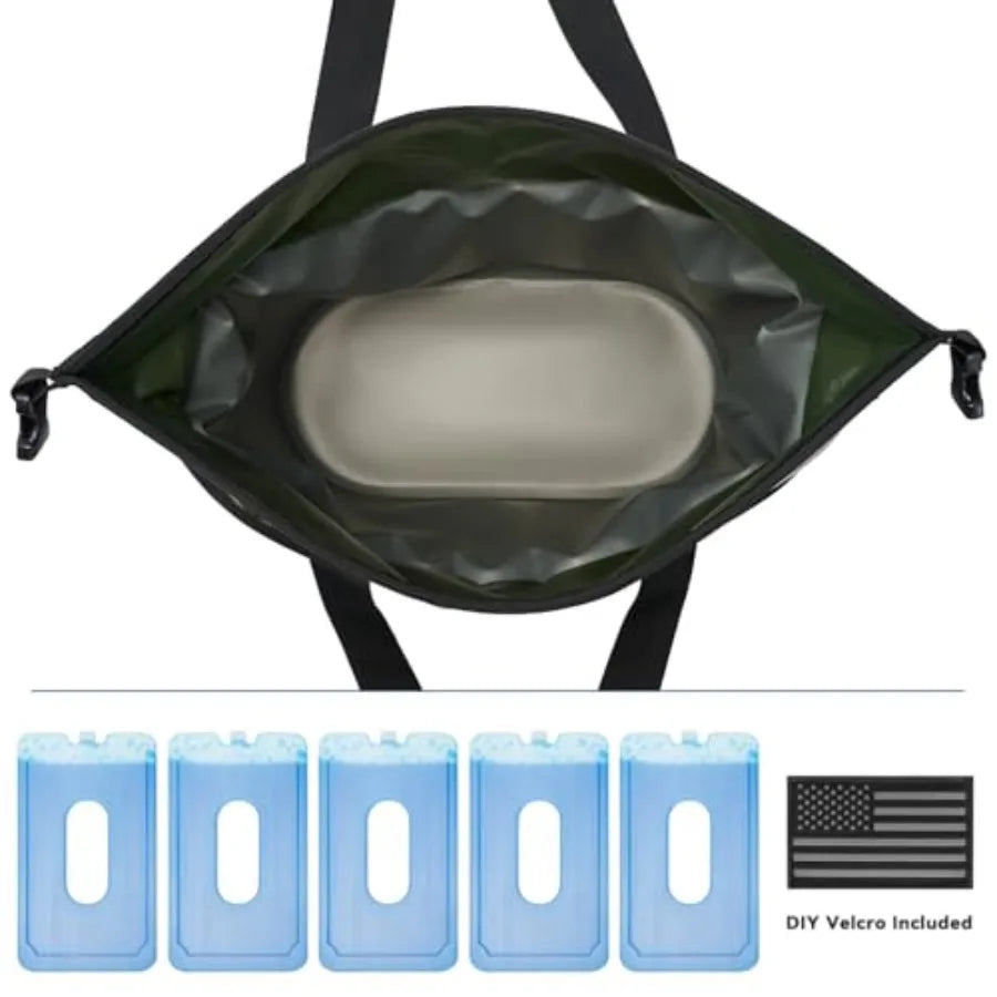 Soft Cooler - Insulated Leak-Proof Large Cooler with Roll-Top Waterproof Seal Portable Ice Chest for Camping, Beach, Travel, Pi