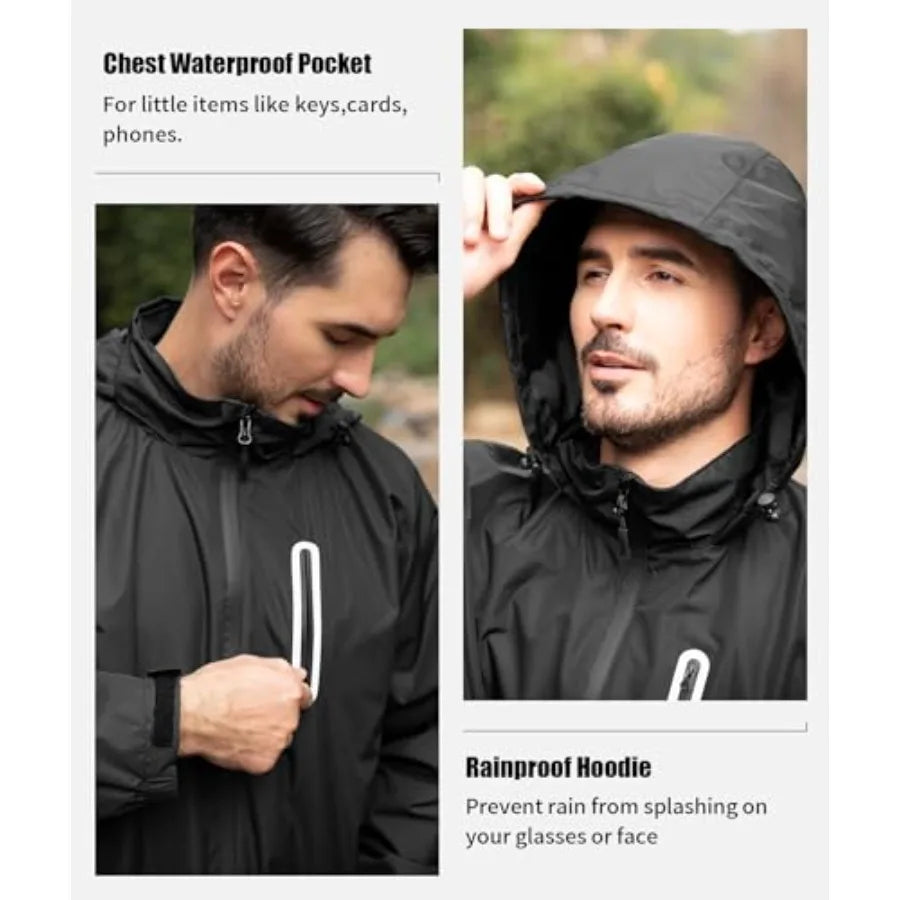 Men's Waterproof Golf Rain Suit Rain Gear Jacket and Pants Lightweight for Golf Fishing Big and Tall S-5XL