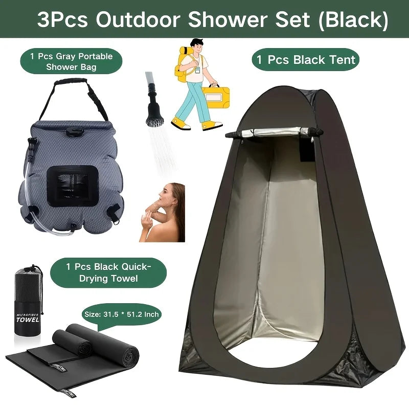 Portable Toilet and Privacy Tent for Adults, Pop Up Potty Tents Outdoor Portable Toilet for Camping with 12 Toilet Bags, Pop-up Tent for Toilet, Travel, Changing