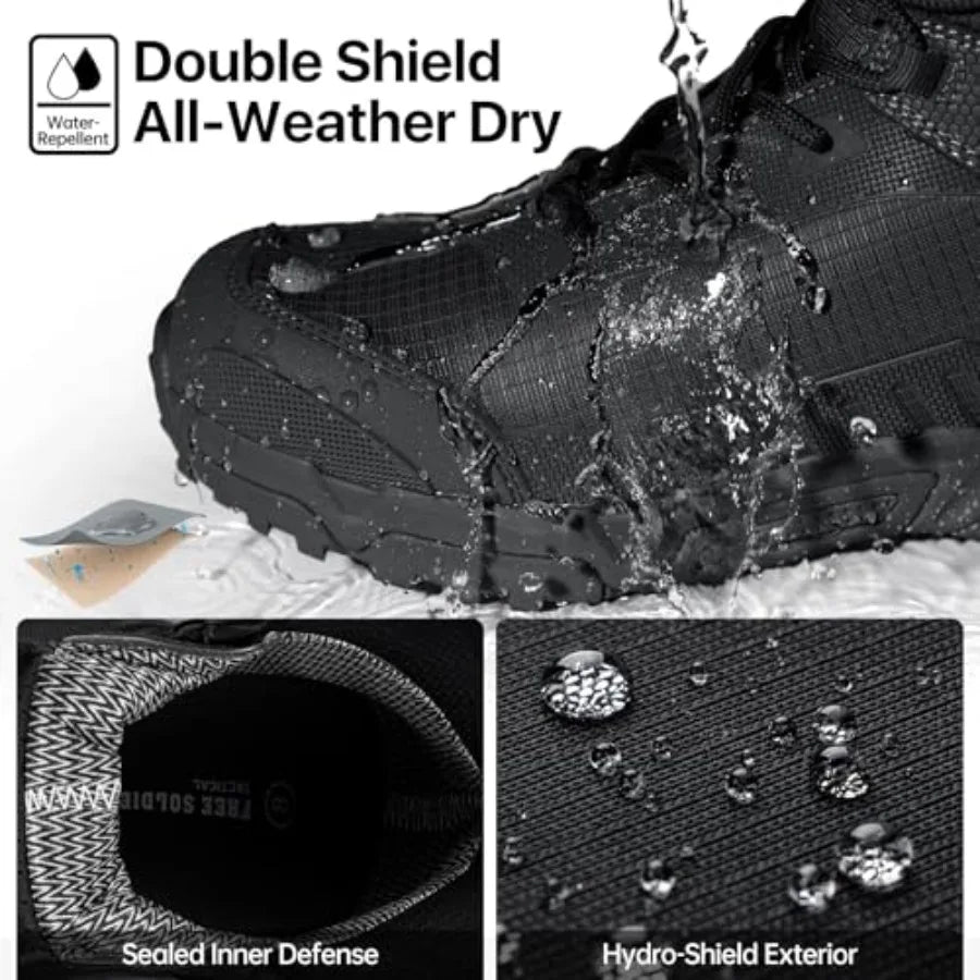 Men's Waterproof Tactical Work Boots Lightweight Comfortable Combat Hiking Boots
