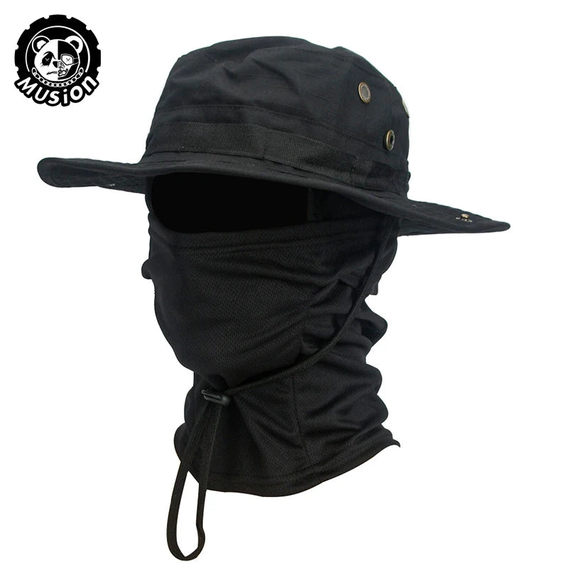 Boonie Hat Balaclava Hat Suit Foldable Hat Sun Protection Fishing Cap Breathable Fisherman Outdoor Hunting Fishing Wide H