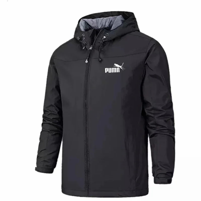 2026 New Men's Hooded Waterproof Jacket Windproof Lightweight Outdoor Camping Hiking Mountaineering Sports Long Sleeve Coat