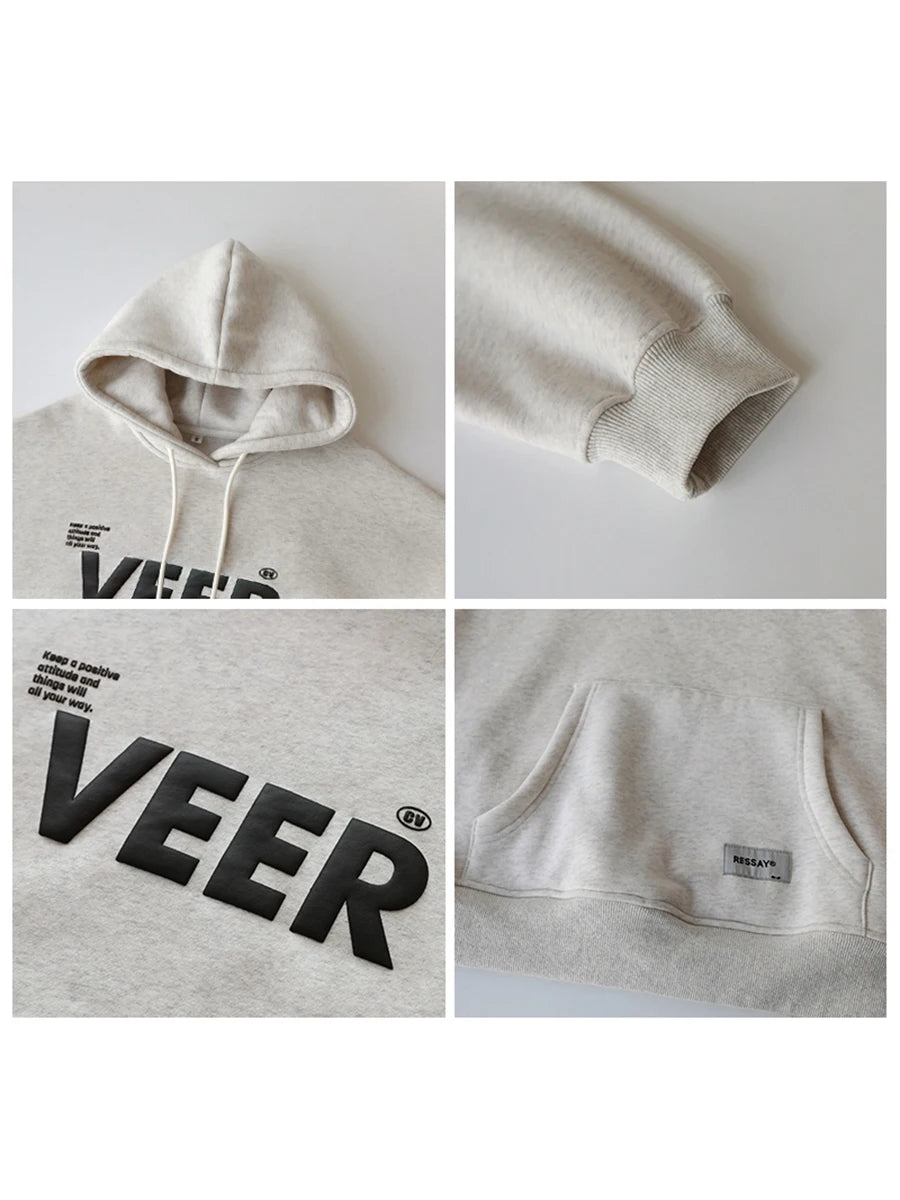 CHIC VEN New Women Sweatshirts Loose Casual Retro Hooded Plush Thick Oversized Female Jacket Pullover Coat Autumn Winter 2025