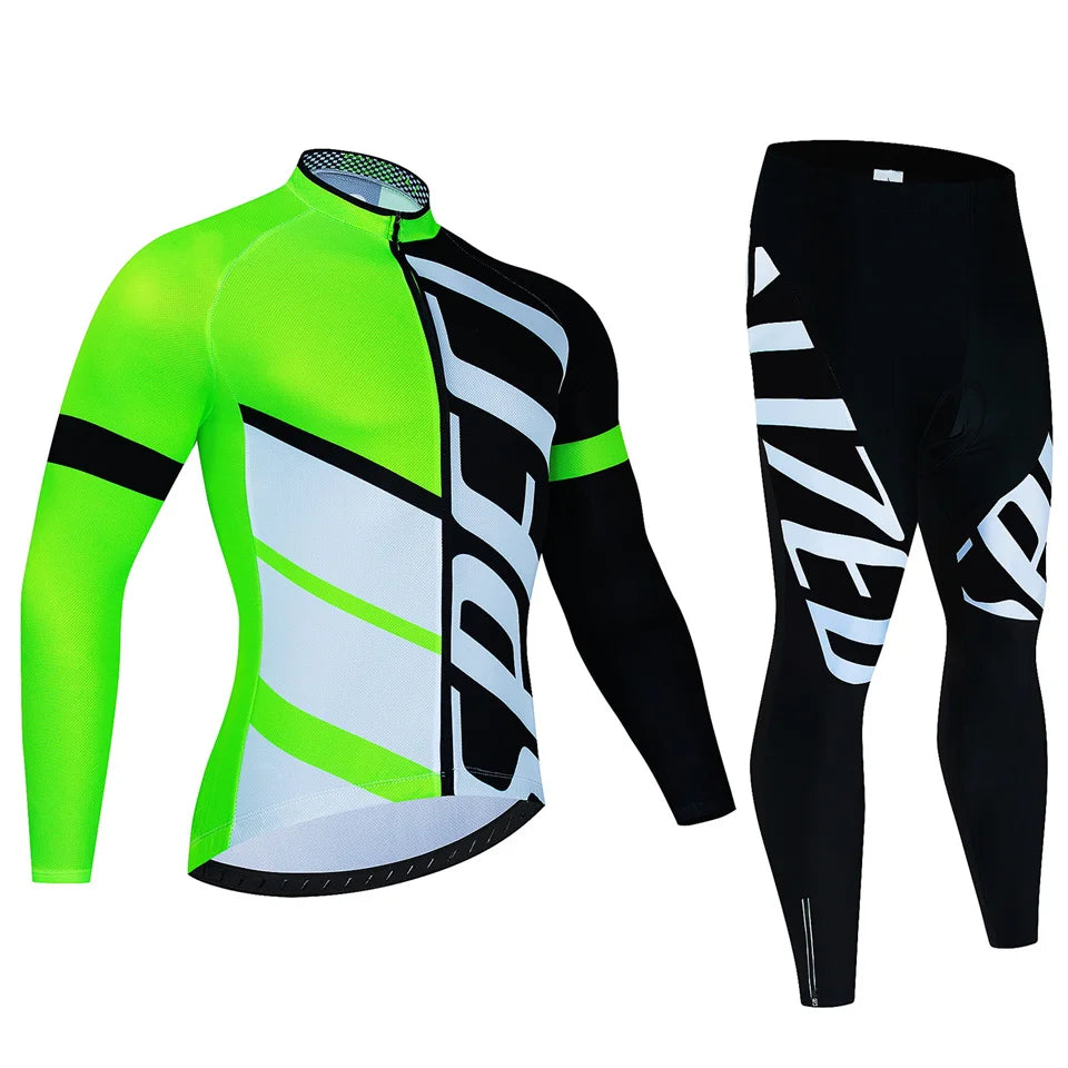 New Team Autumn Cycling Jersey Set Ropa Ciclismo Men Long Sleeve Bike Clothing MTB Maillot Road Bicycle Bibs Uniform