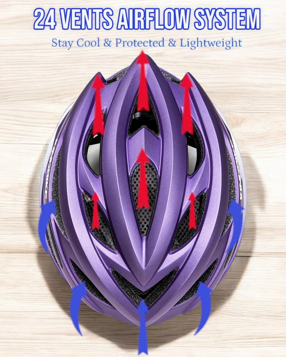 Bike Helmet for Adults Youth Road Commute Mountain Cycling with USB Light, Lightweight 20.4-23.6in