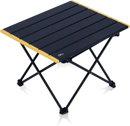 Ultralight folding camping table compact design with portable carry bag black small size