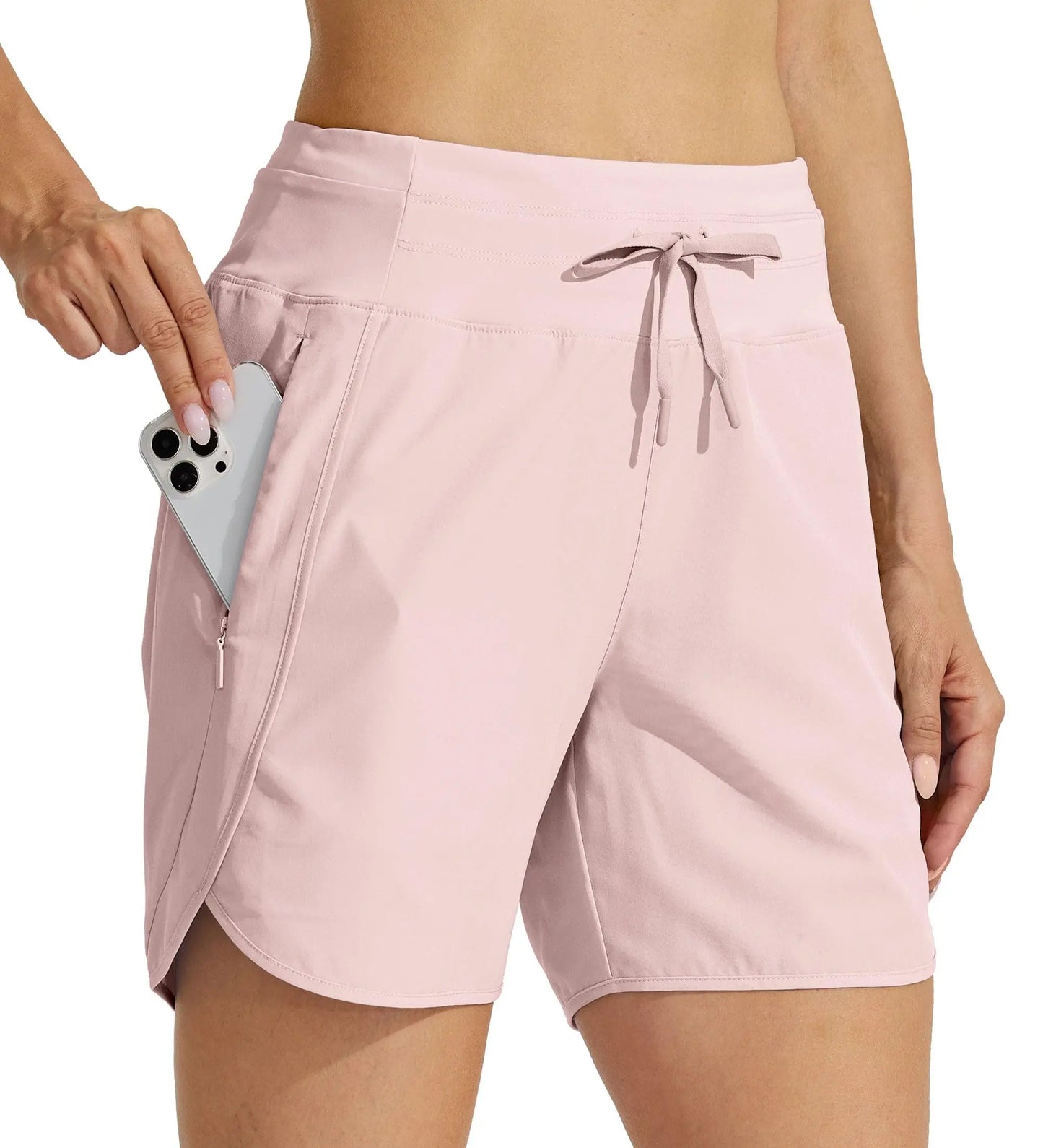 2026 Summer Women High Waist Solid 5 Inch Slim Running Shorts Quick Dry Athletic Hiking Gym Workout Multi Color