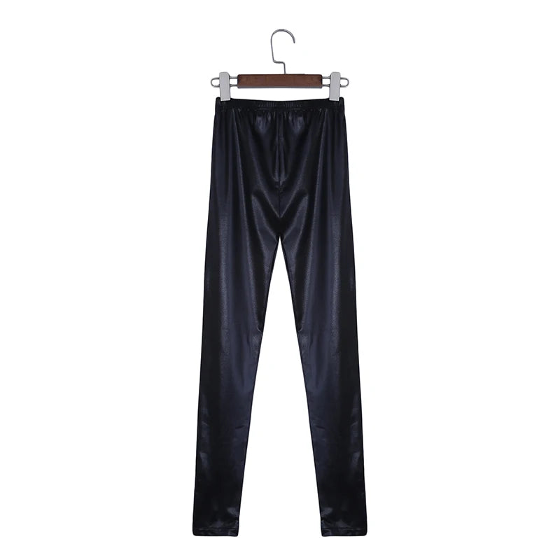 Women Black Shiny Legging Ladies Plus Size Push Up Slim Leggings High Waist Stretchy Soft Women Elastic Trousers 2024 Neqw