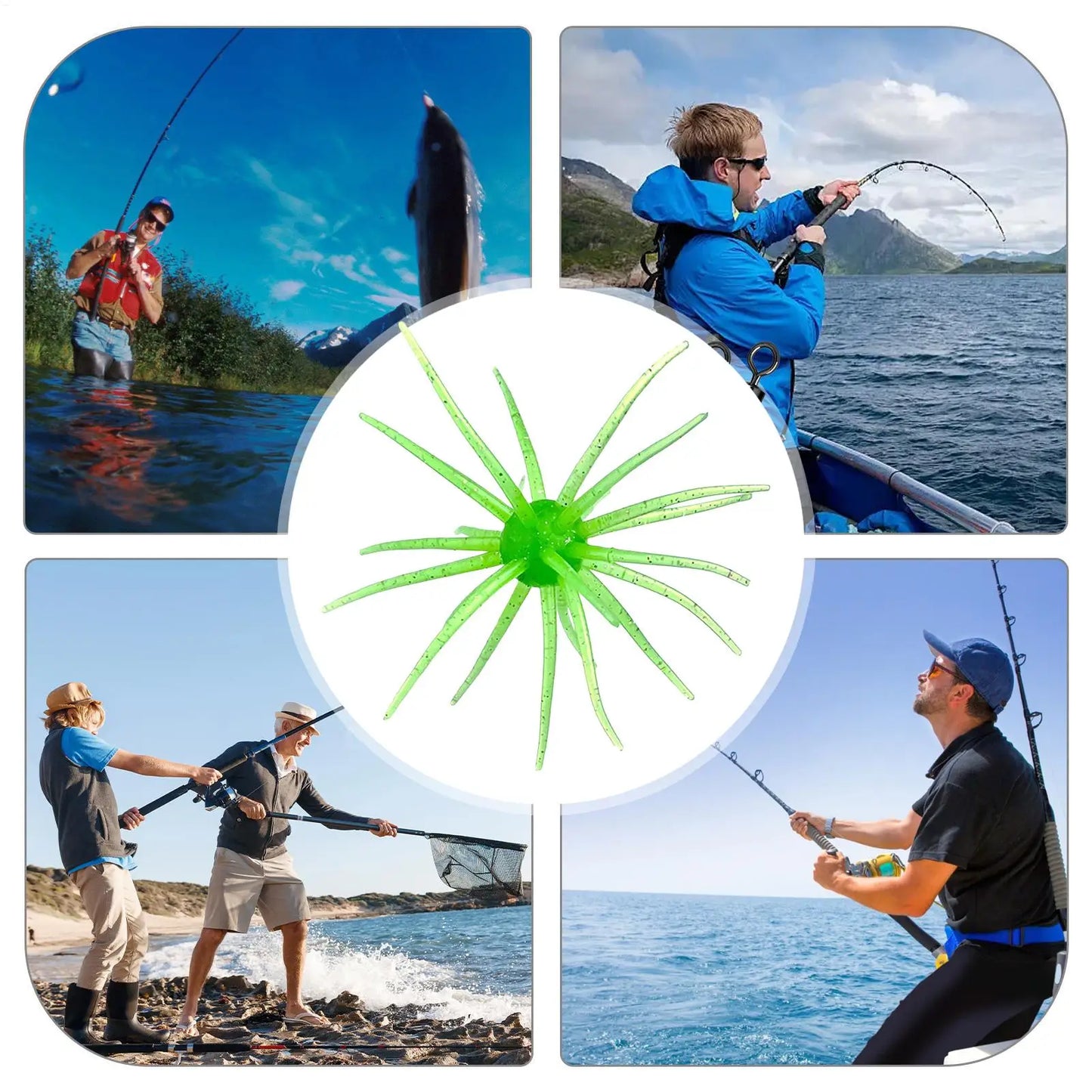 Lures for Bass Fishing Floating Sea Urchin Bait Soft Artificial Sea Urchin Lures for Shore Trout River Lake Saltwater Freshwater