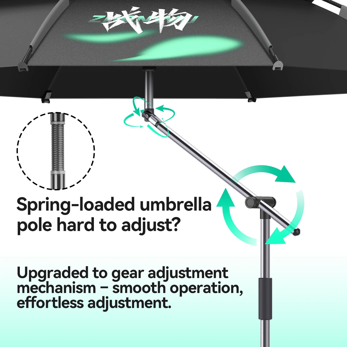 Large Foldable Fishing Umbrella | Beach Sun Umbrella UPF 50+Windproof Portable  Adjustable Durable for Sun Shade