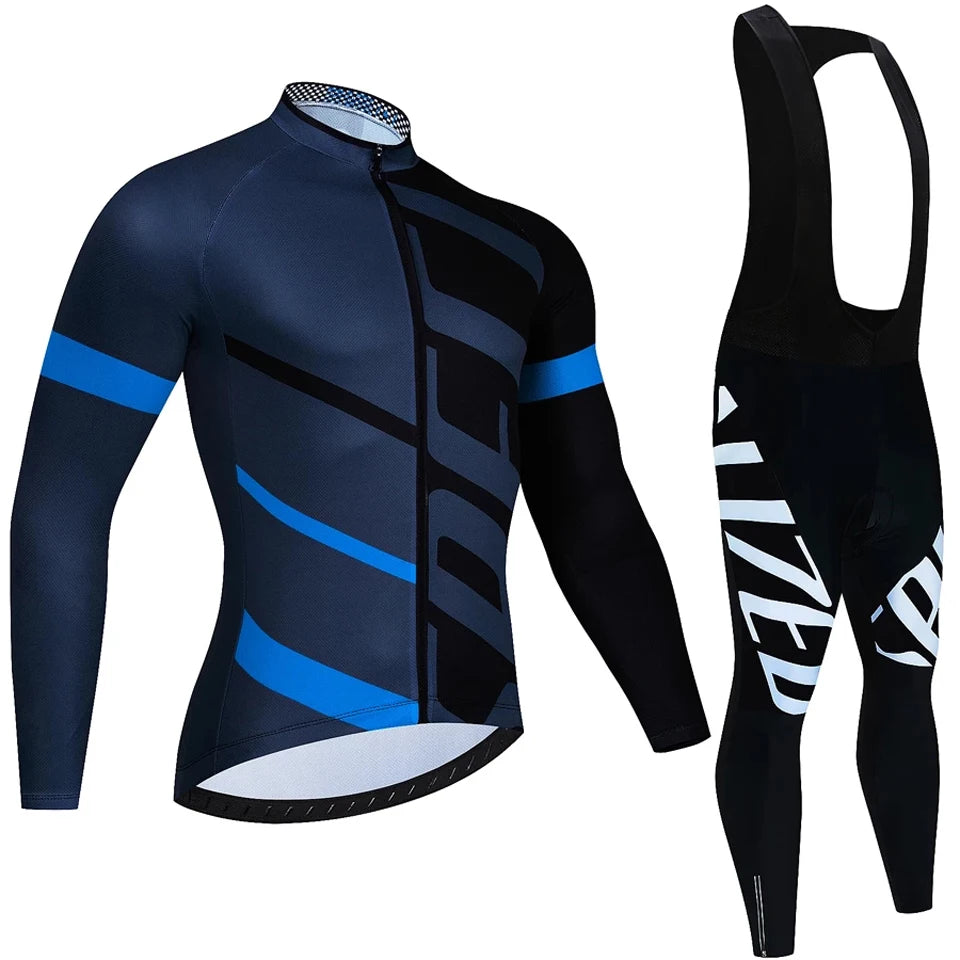 New Team Autumn Cycling Jersey Set Ropa Ciclismo Men Long Sleeve Bike Clothing MTB Maillot Road Bicycle Bibs Uniform