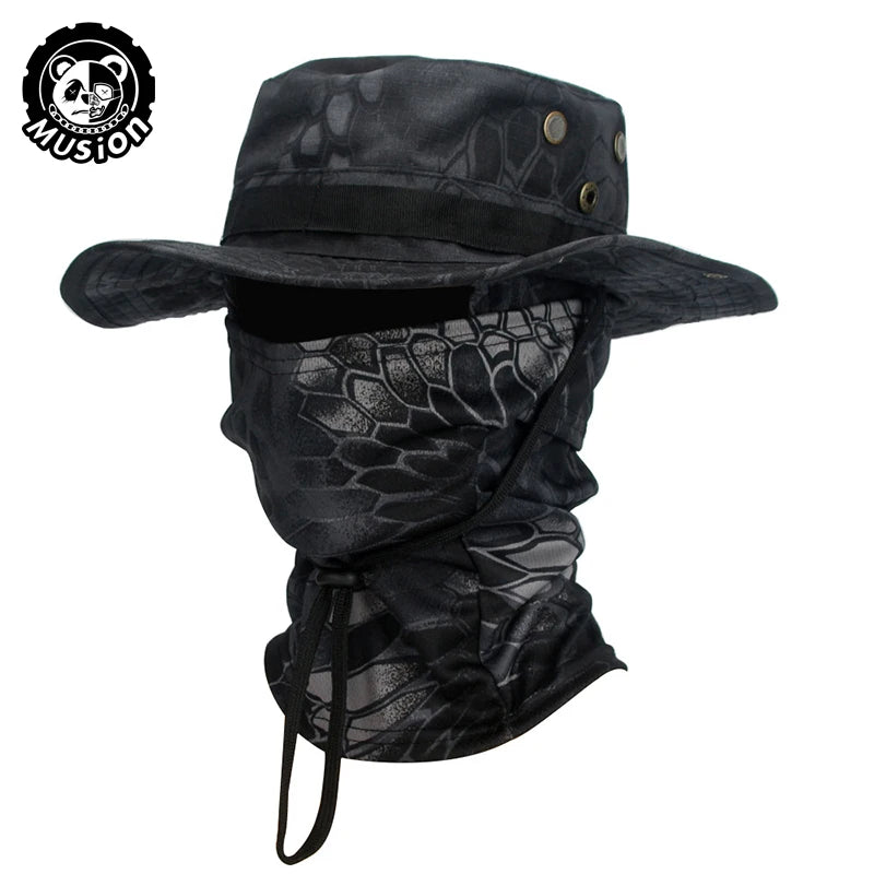 Boonie Hat Balaclava Hat Suit Foldable Hat Sun Protection Fishing Cap Breathable Fisherman Outdoor Hunting Fishing Wide H