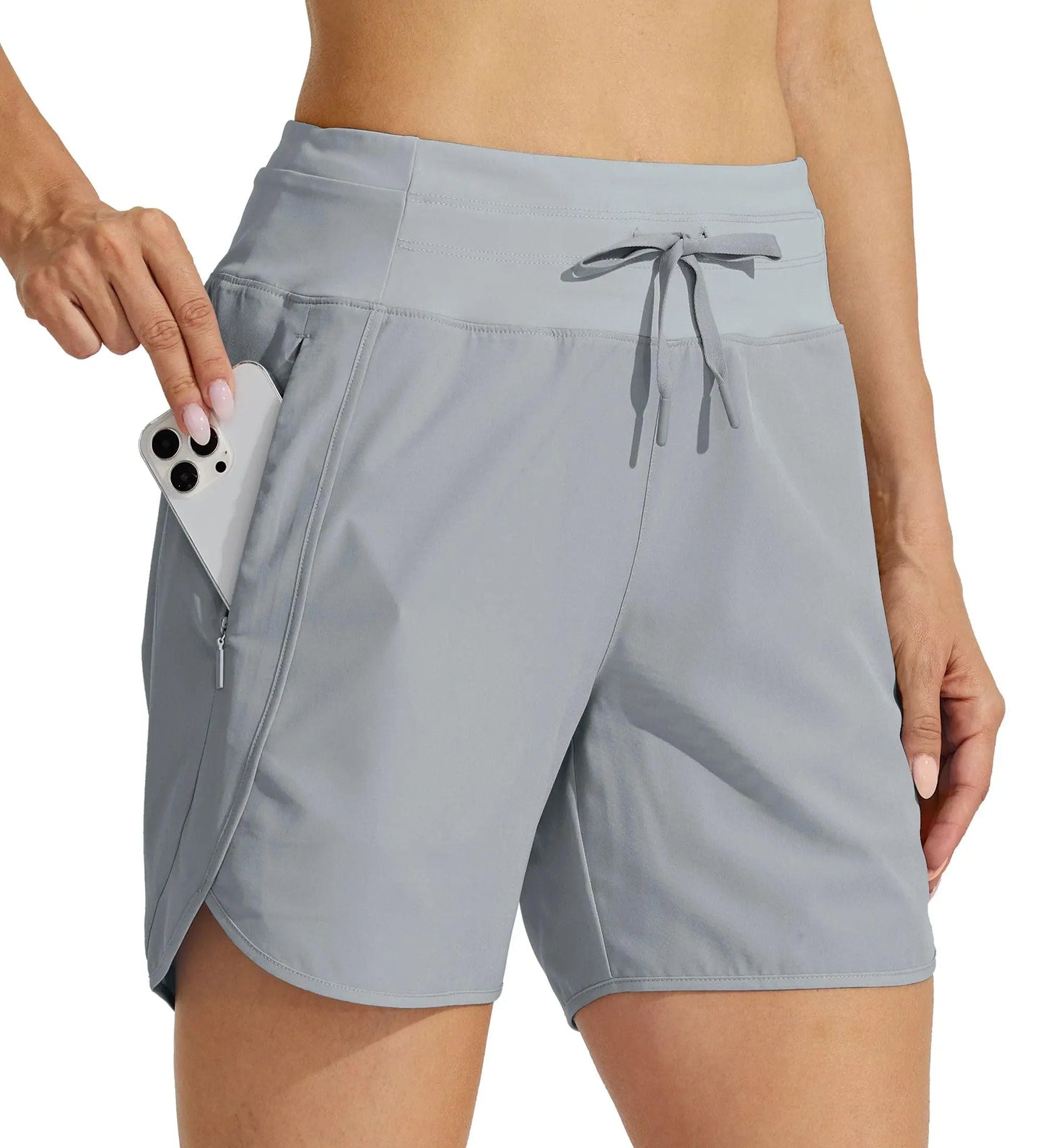 2026 Summer Women High Waist Solid 5 Inch Slim Running Shorts Quick Dry Athletic Hiking Gym Workout Multi Color
