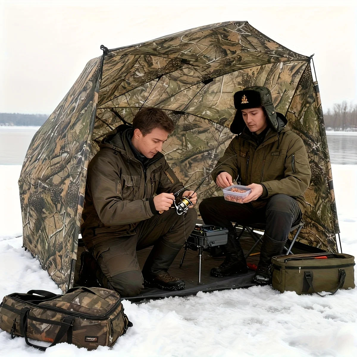 Fishing Hunting Umbrella Shelter for Sun and Rain Protection , Camouflage