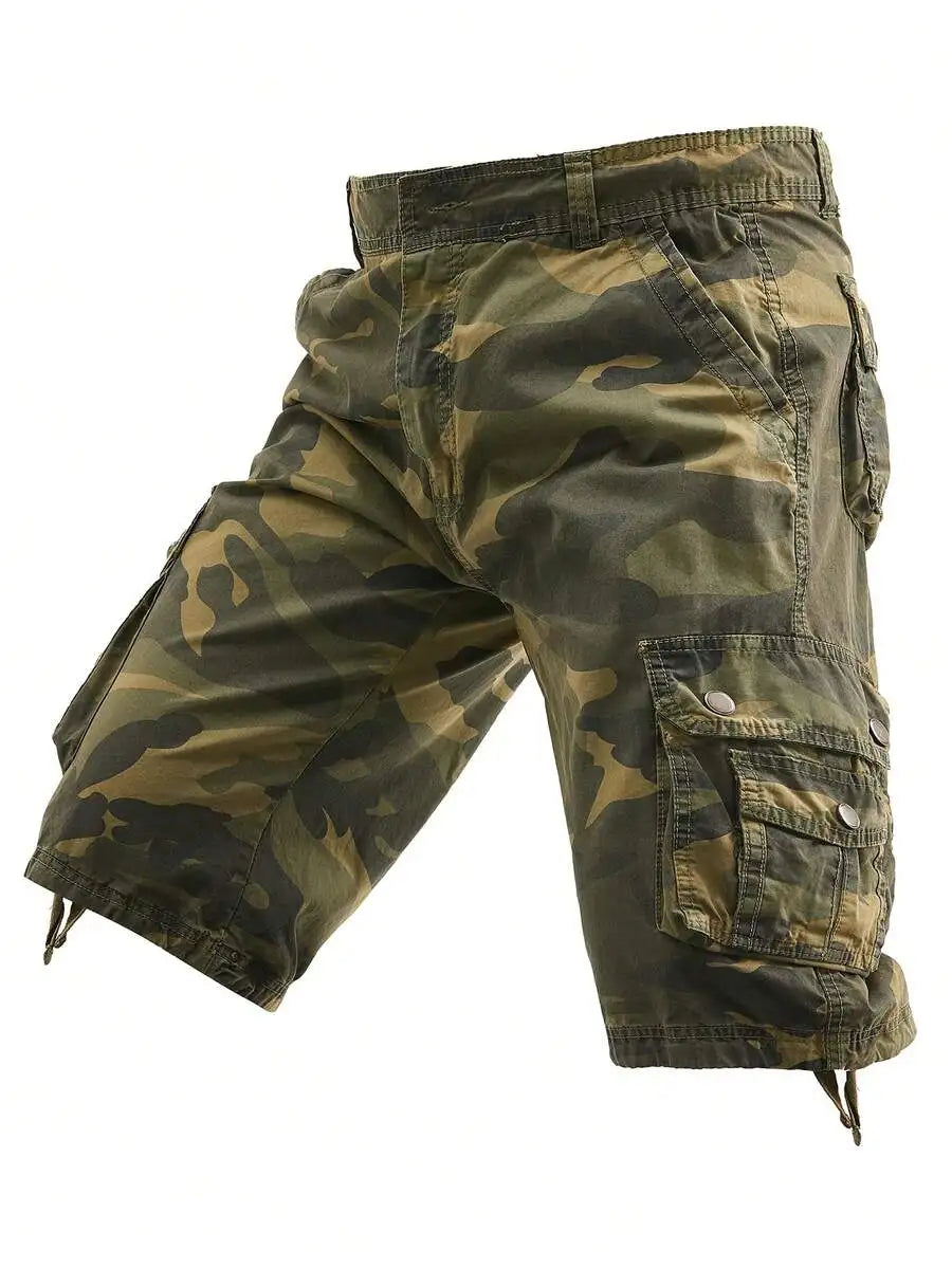 Men's Camo Tactical Cargo Shorts  Lightweight Durable Outdoor  Ripstop Fabric For Hiking Camping Hunting Working Daily Casual