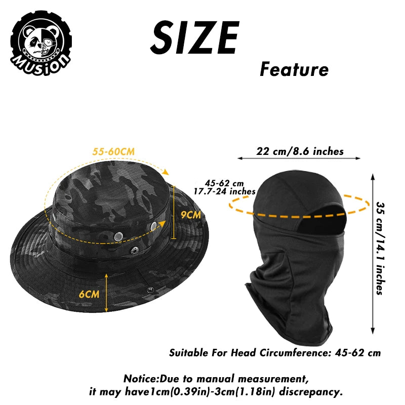 Boonie Hat Balaclava Hat Suit Foldable Hat Sun Protection Fishing Cap Breathable Fisherman Outdoor Hunting Fishing Wide H