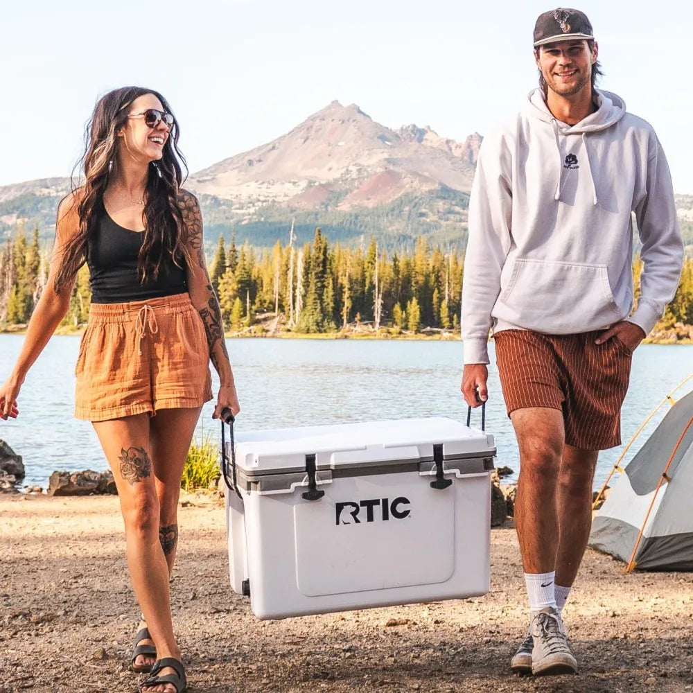 52QT Ultra-Light Hard Cooler, 30% Lighter, Ice Retention Days, for Camping Fishing Beach Boat Picnic