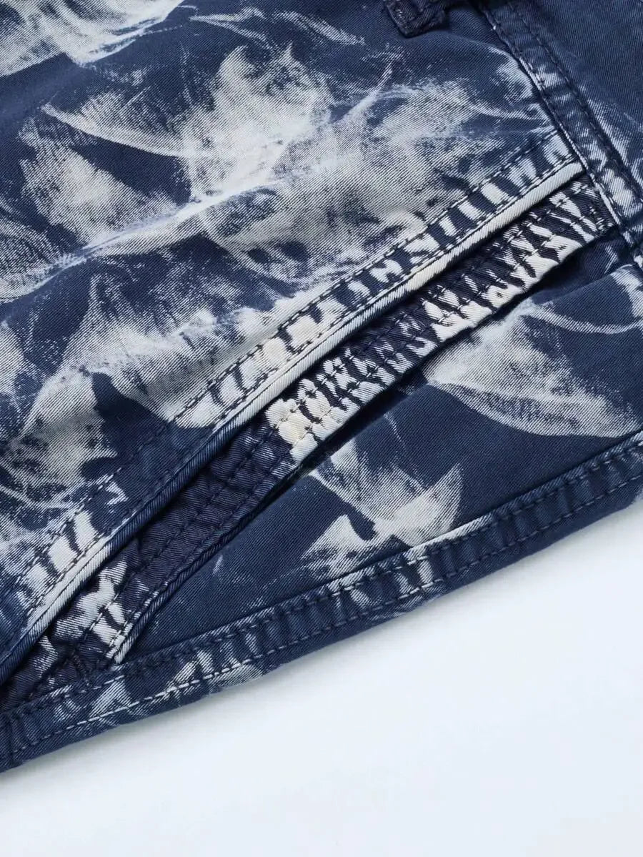 Mens Tie Dye Cargo Shorts Casual Outdoor Hiking Camping Travel Daily Wear Lightweight Streetwear Summer