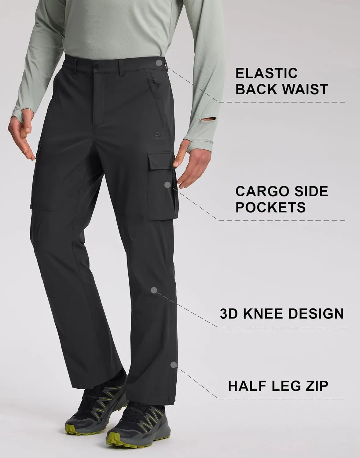 Pioneer Camp Men's Hiking Cargo Pants Quick Dry Lightweight Water Resistant Casual Outdoor Work Pant for Travel Fishing