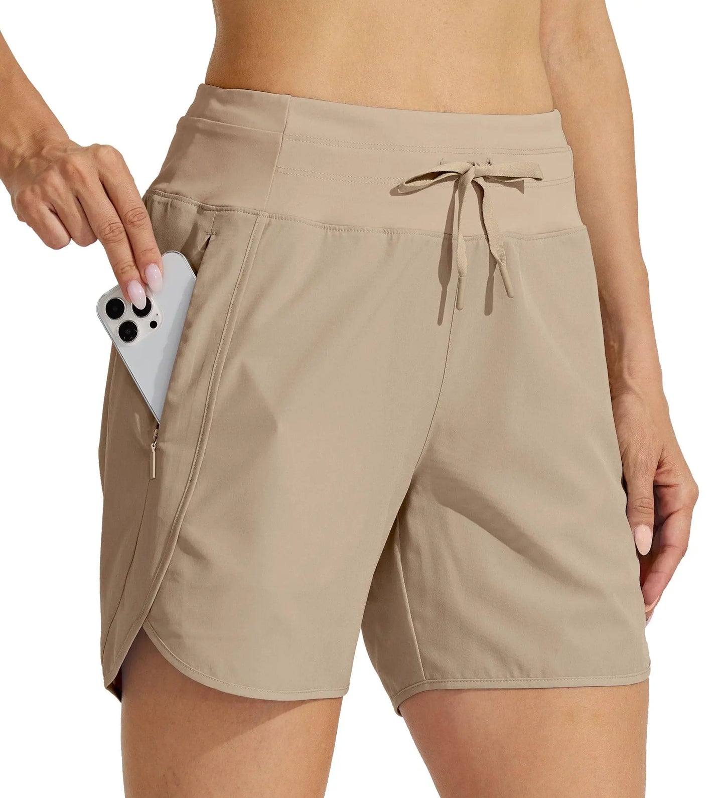 2026 Summer Women High Waist Solid 5 Inch Slim Running Shorts Quick Dry Athletic Hiking Gym Workout Multi Color