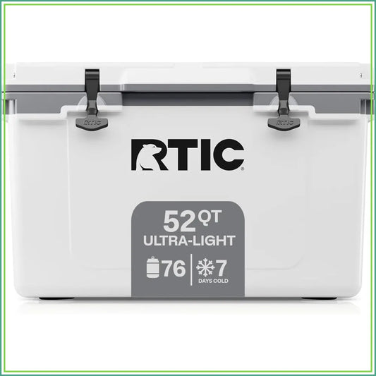 52QT Ultra-Light Hard Cooler, 30% Lighter, Ice Retention Days, for Camping Fishing Beach Boat Picnic