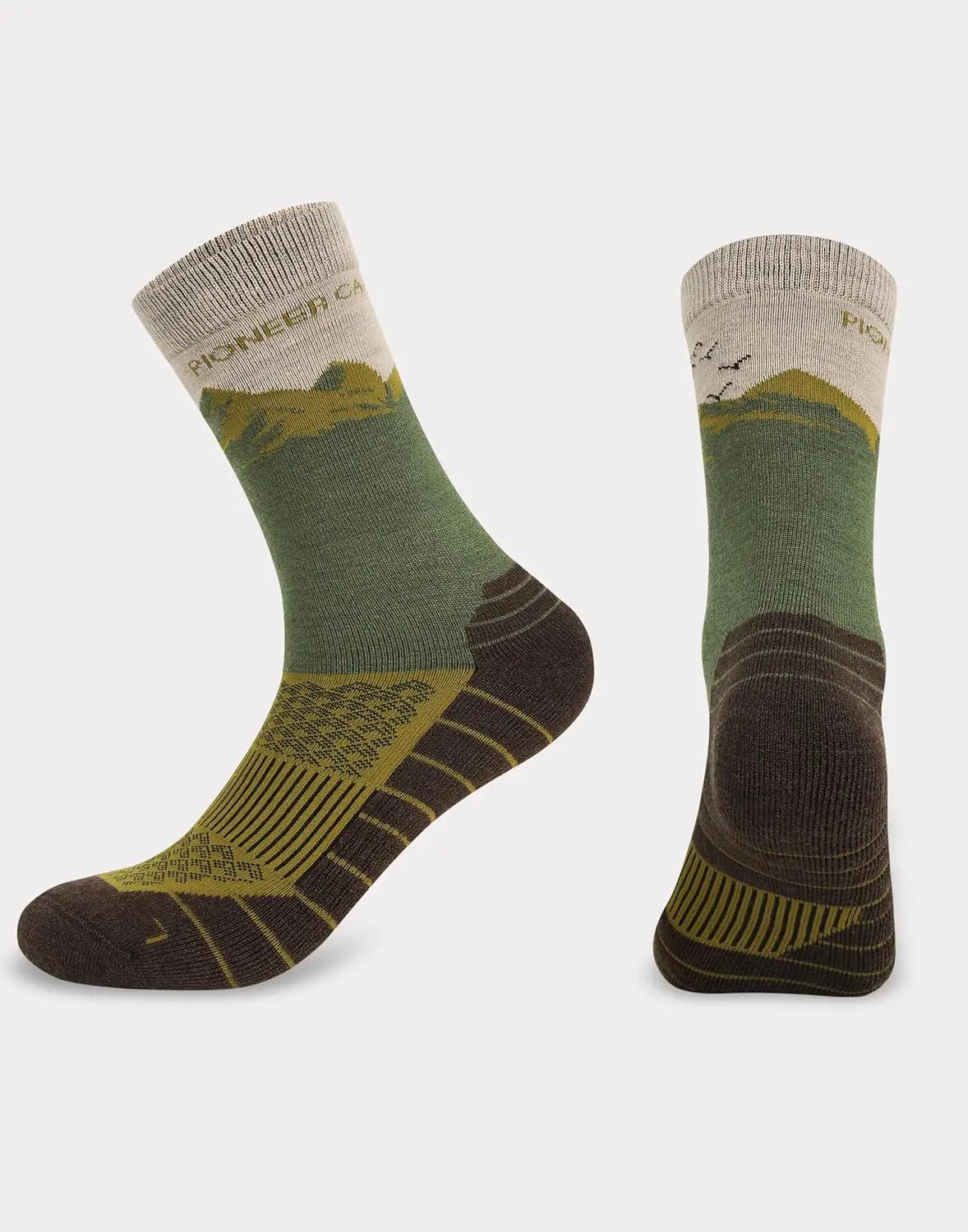 Pioneer Camp Merino Wool Hiking Socks for Men & Women Cozy Running Socks Cushioned Breathable Athletic Work Hunting - 3 Pairs