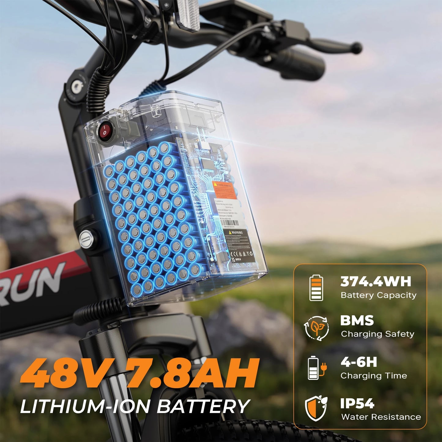 Varun M26-3 Pro Adult Electric Bike, 750W Peak Power Electric Road Bicycle, 48V 7.8Ah Battery, 26" MTB Mountain Ebike, 20MPH