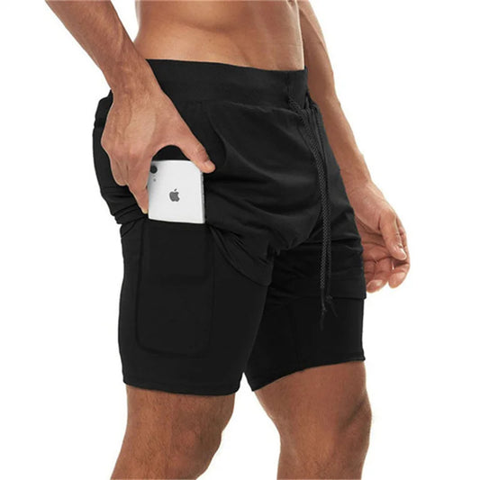 Running Shorts Polyester 2in1 Double Deck Camo Quick Dry Multi-Pocket Breathable Pants 1Pcs Men Casual Soft
