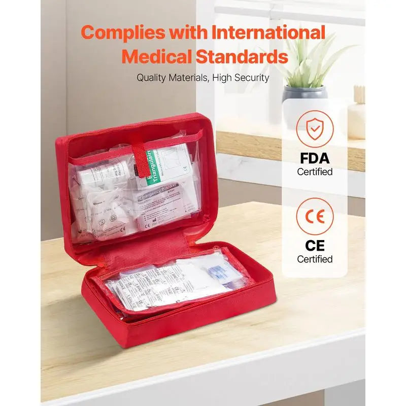 First aid kit, 420 pieces, 600D nylon, survival kit, medical emergency supplies, for home, car, office, travel, camping, truck, hiking, sports, vehicle & emergencies