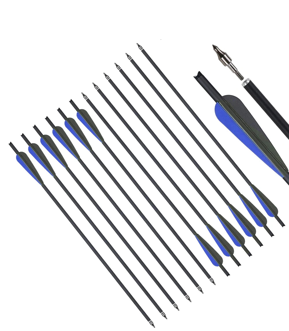 20" 22"  Outdoor Archery Arrows Carbon Arrow Spine 400 Hunting  Diameter 8.8mm For Crossbow Bolts Archery Shooting