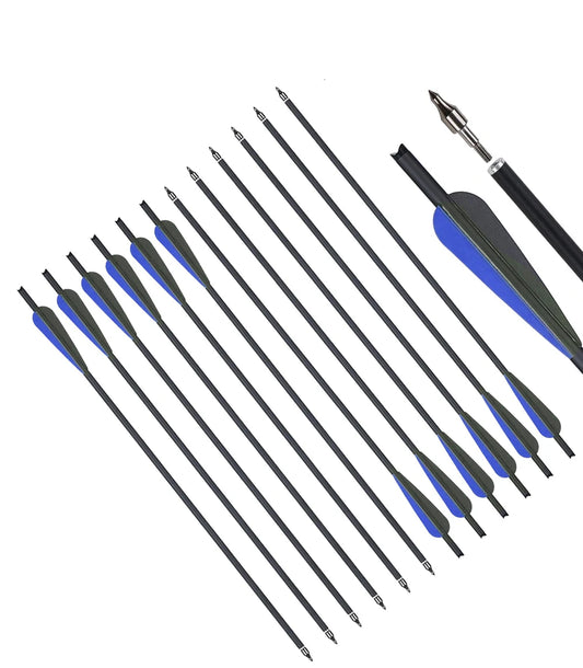 20" 22"  Outdoor Archery Arrows Carbon Arrow Spine 400 Hunting  Diameter 8.8mm For Crossbow Bolts Archery Shooting
