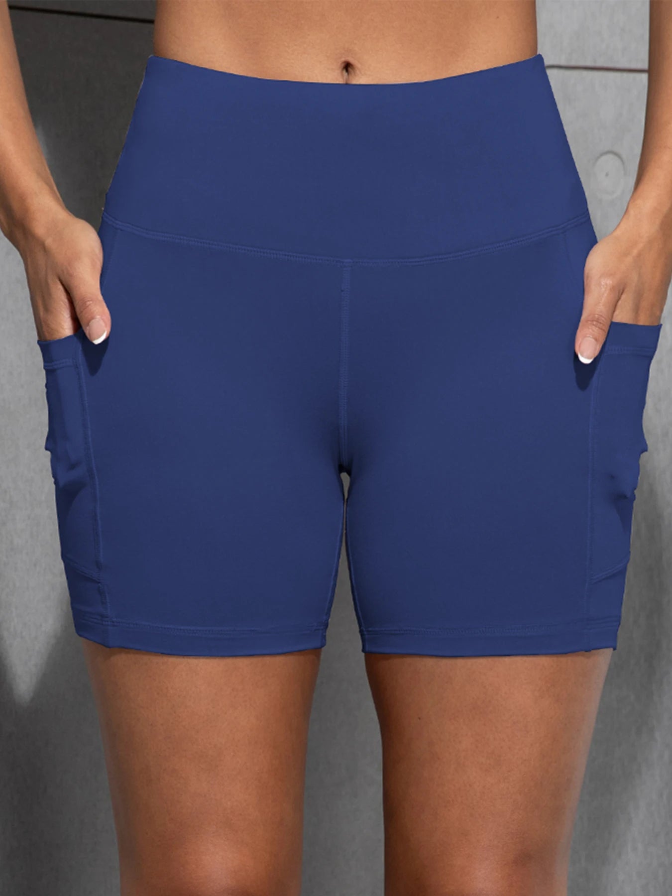 CHRLEISURE Yoga Shorts with Pockets High Waist Butt Lifting Cycling Tight Elastic Slim Running Fitness Women Shorts Sportswear