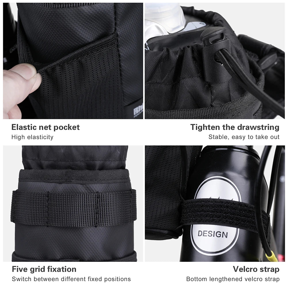 Rhinowalk Bicycle Bag Cycling Water Bottle Carrier Pouch MTB Bike Insulated Kettle Bag Riding Handlebar 1pc or 2pcs Accessories
