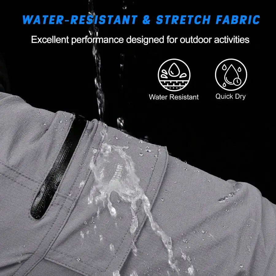 Mens Cargo Shorts 9 Inch Lightweight Quick Dry Water Resistant Outdoor Hiking Golf Casual