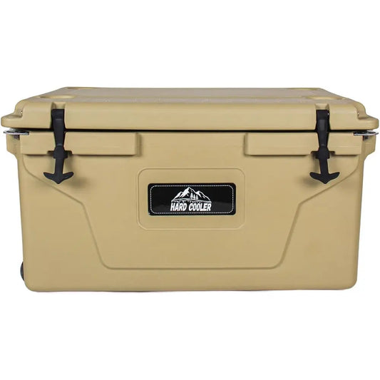 110 Quart Heavy-Duty Khaki Insulated Cooler for Camping, Fishing, and Outdoor Adventures