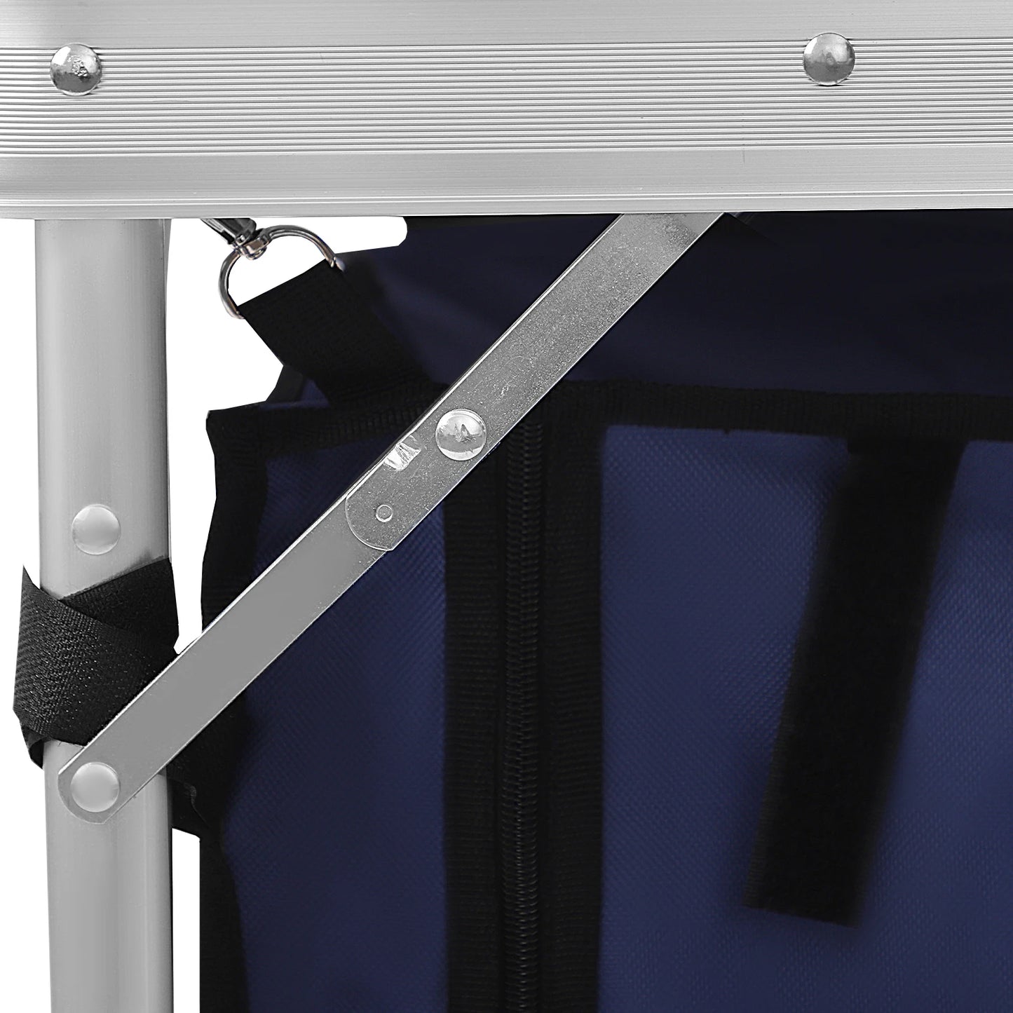 Folding Camping Table Adjustable 21.3-27.6in, Portable Aluminum Table with Storage, 77lbs Capacity for Outdoor
