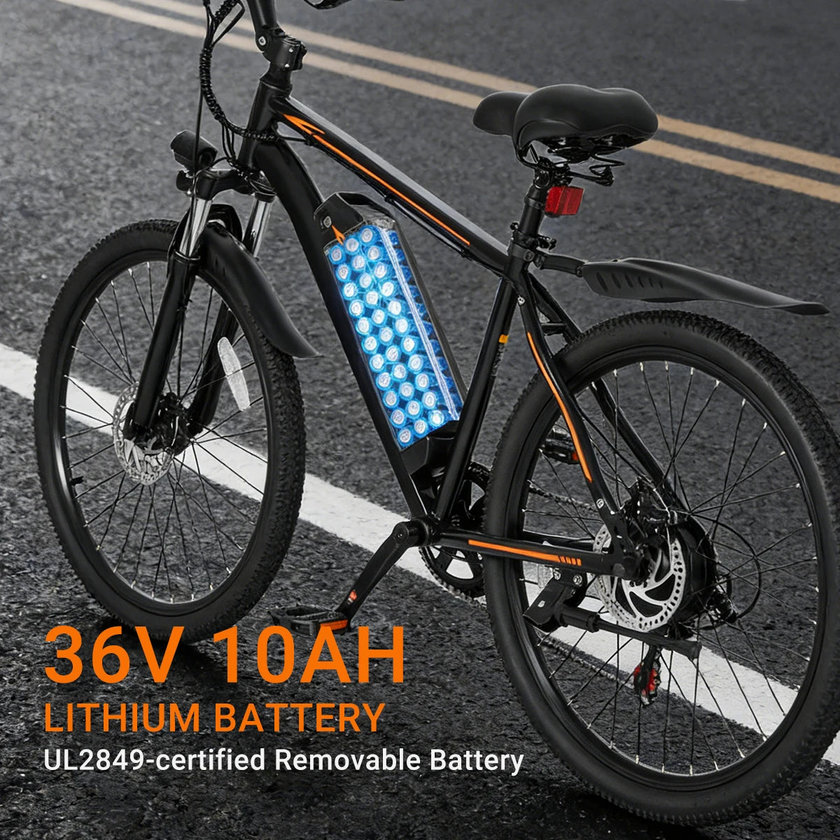 【1 Year Warranty】M26 Electric Bicycle 1000W Peak Motor 360WH Lithium Battery Electric Bike 26 Inch City E-bike UL2849