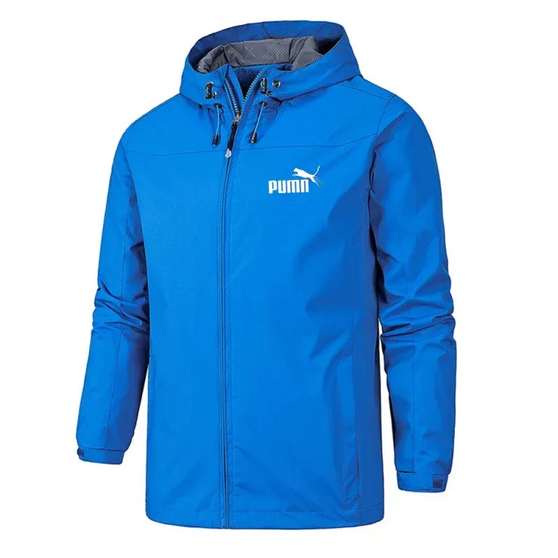 2026 New Men's Hooded Waterproof Jacket Windproof Lightweight Outdoor Camping Hiking Mountaineering Sports Long Sleeve Coat