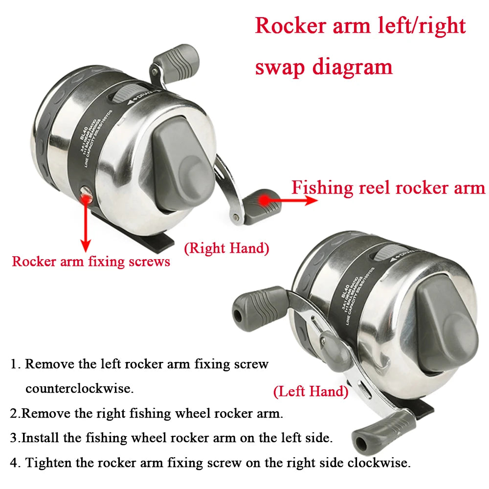 Bowfishing Reel and 33" Fishing Arrow Set Outdoor Hunting Fishing Equipment Winding Capacity 20LB/105YDS Bow Fish Shooting Reel