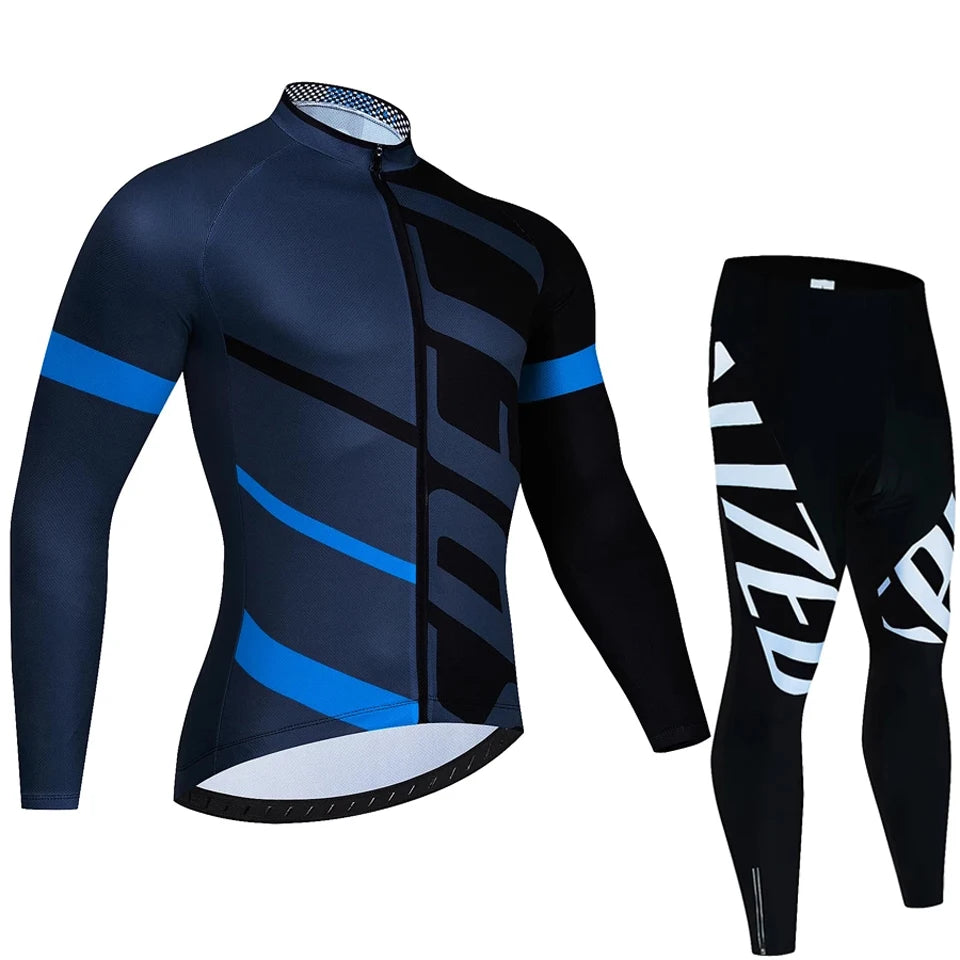 New Team Autumn Cycling Jersey Set Ropa Ciclismo Men Long Sleeve Bike Clothing MTB Maillot Road Bicycle Bibs Uniform
