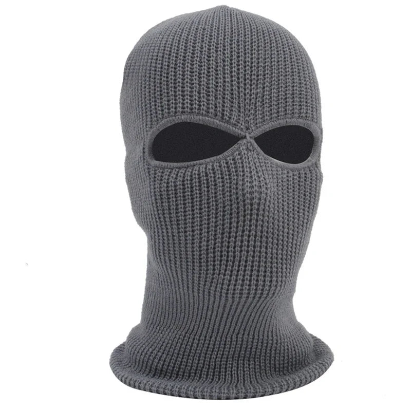 Motorcycle Ski Full Face Masks Cover Windproof Winter Warm Hat 2 Holes Soft Comfortable Windproof Knit Hat Scarf