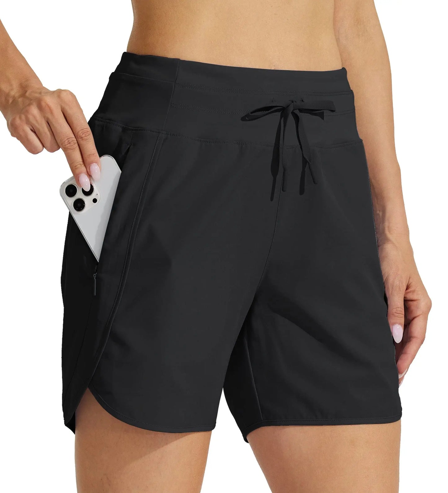2026 Summer Women High Waist Solid 5 Inch Slim Running Shorts Quick Dry Athletic Hiking Gym Workout Multi Color