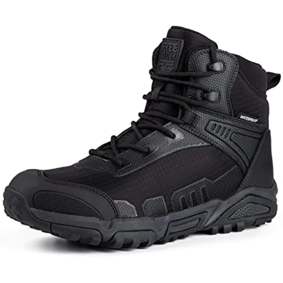 Men's Waterproof Tactical Work Boots Lightweight Comfortable Combat Hiking Boots