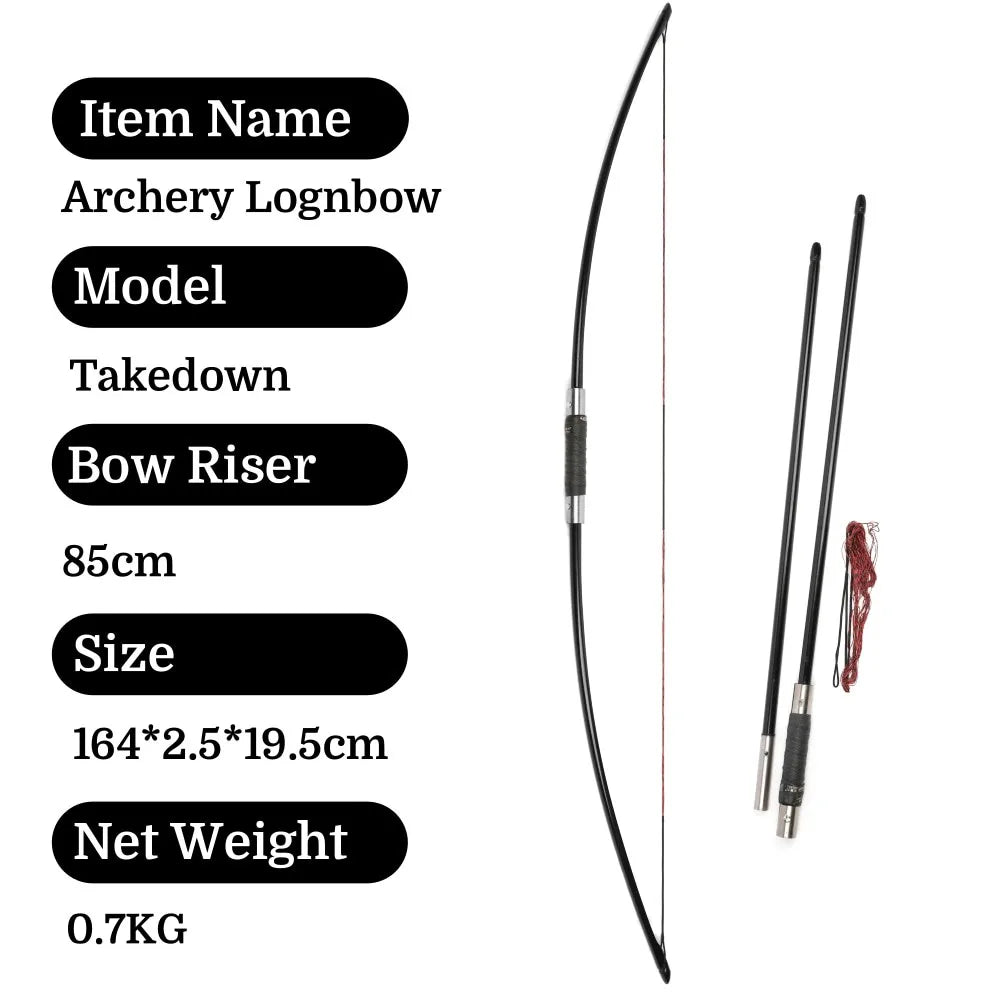 60/65/70Ibs Takedown English Longbow Arrow Set 64.5'' Bow for Adults Archery Hunting Shooting Target RH LH Outdoor Sports