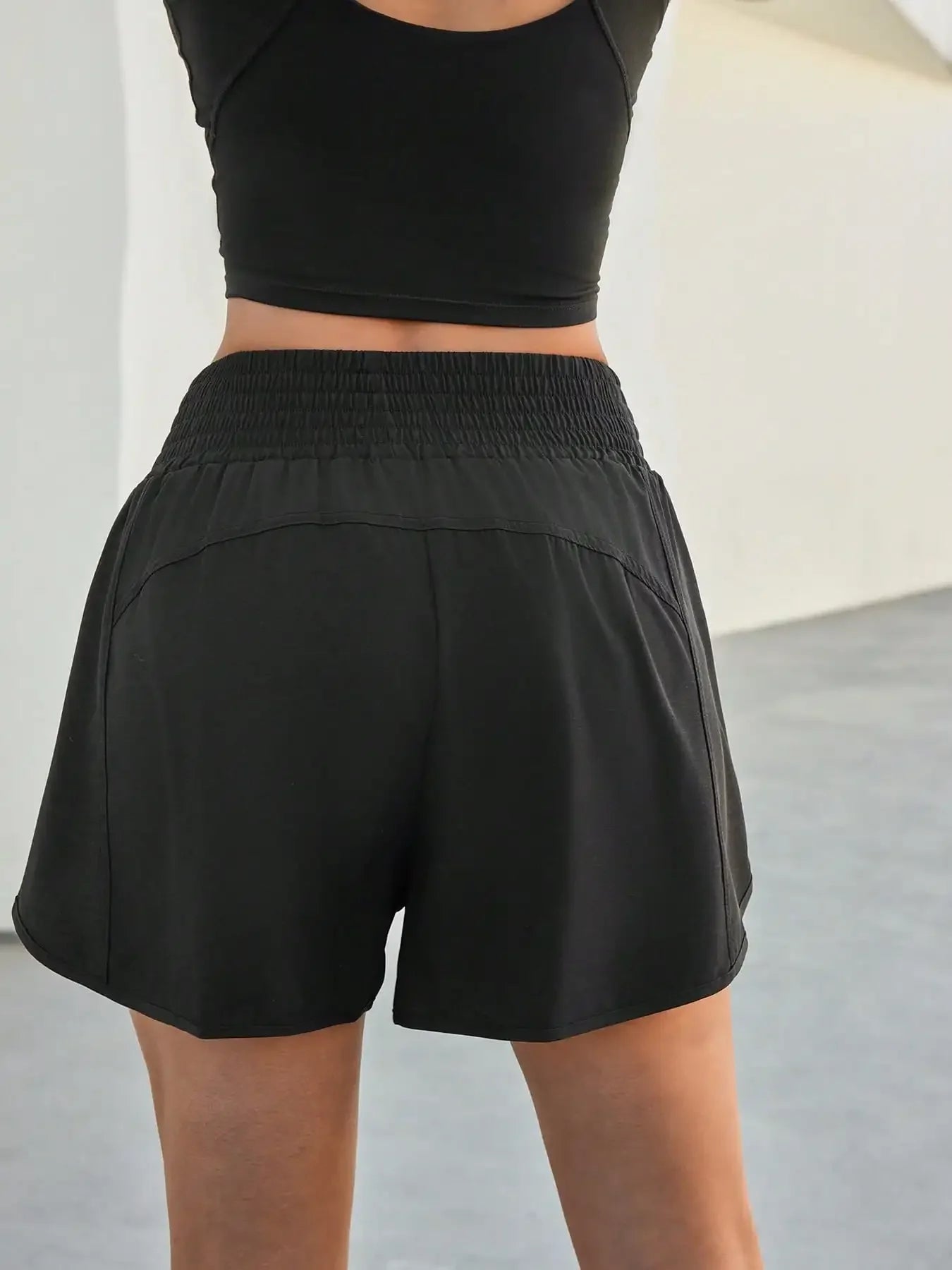 Women's Sports Shorts, High Waisted Running Shorts, Pocket Sports Shorts, Gym Elastic Exercise Shorts