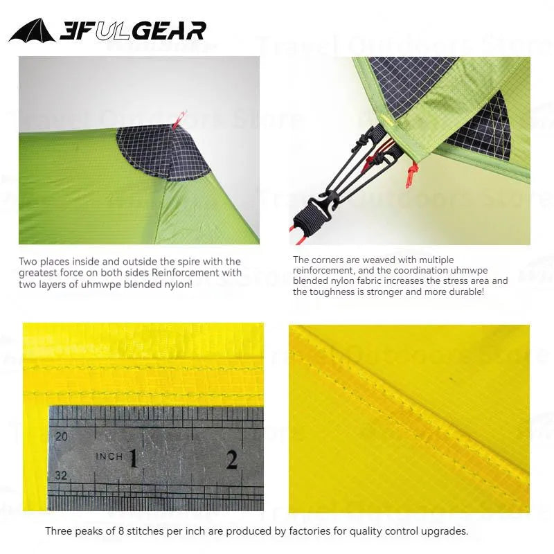 3F UL GEAR LanShan 2 Pro Roof Tent Ultralight Double Layer Tent for 2 Persons Outdoor Camping Hiking Trekking 3/4 Season