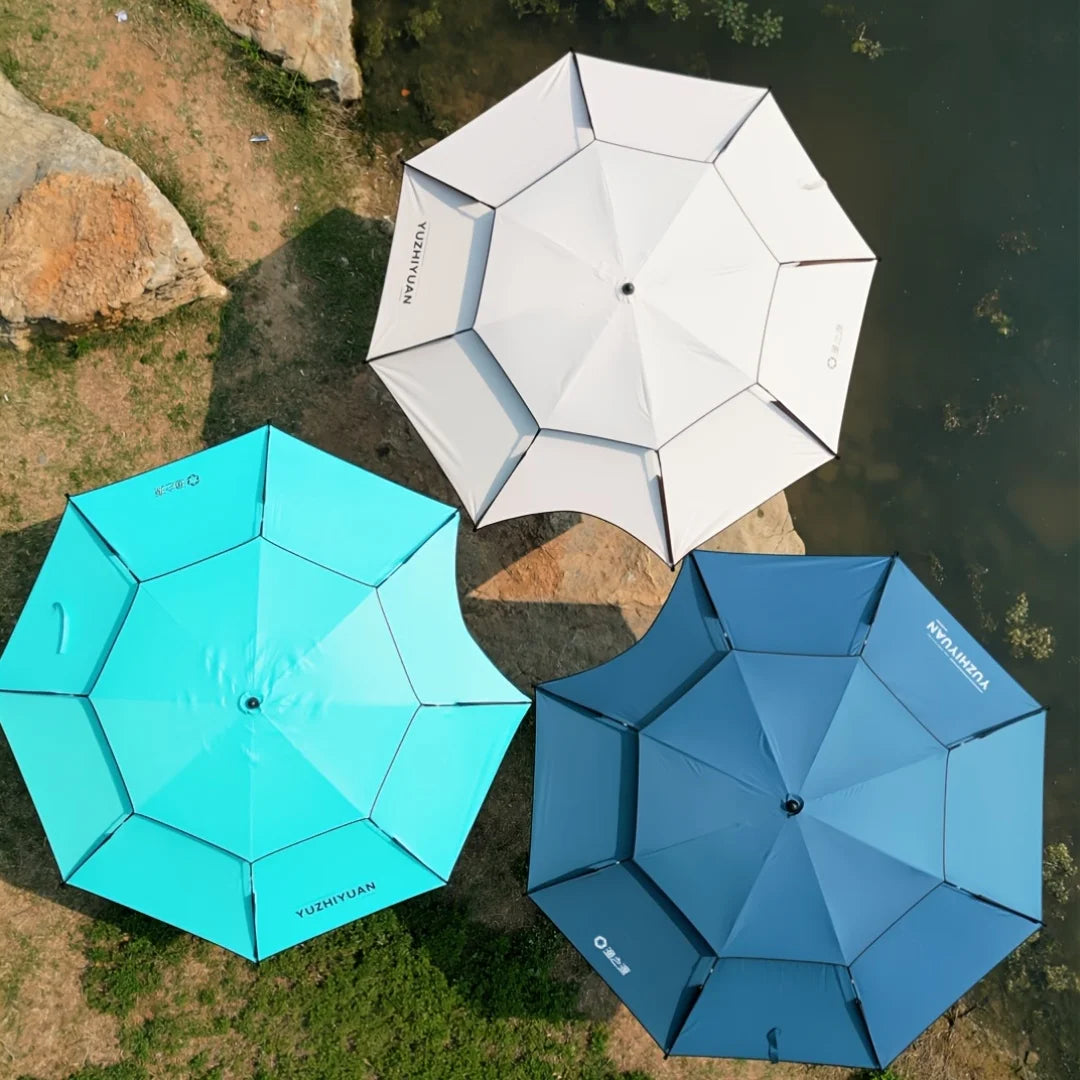 Fishing Sunshade Umbrella, Reinforced, Gear-Adjustable, Bendable Pole, a Labor-Saving Device, Double-Layer Breathable Fabric