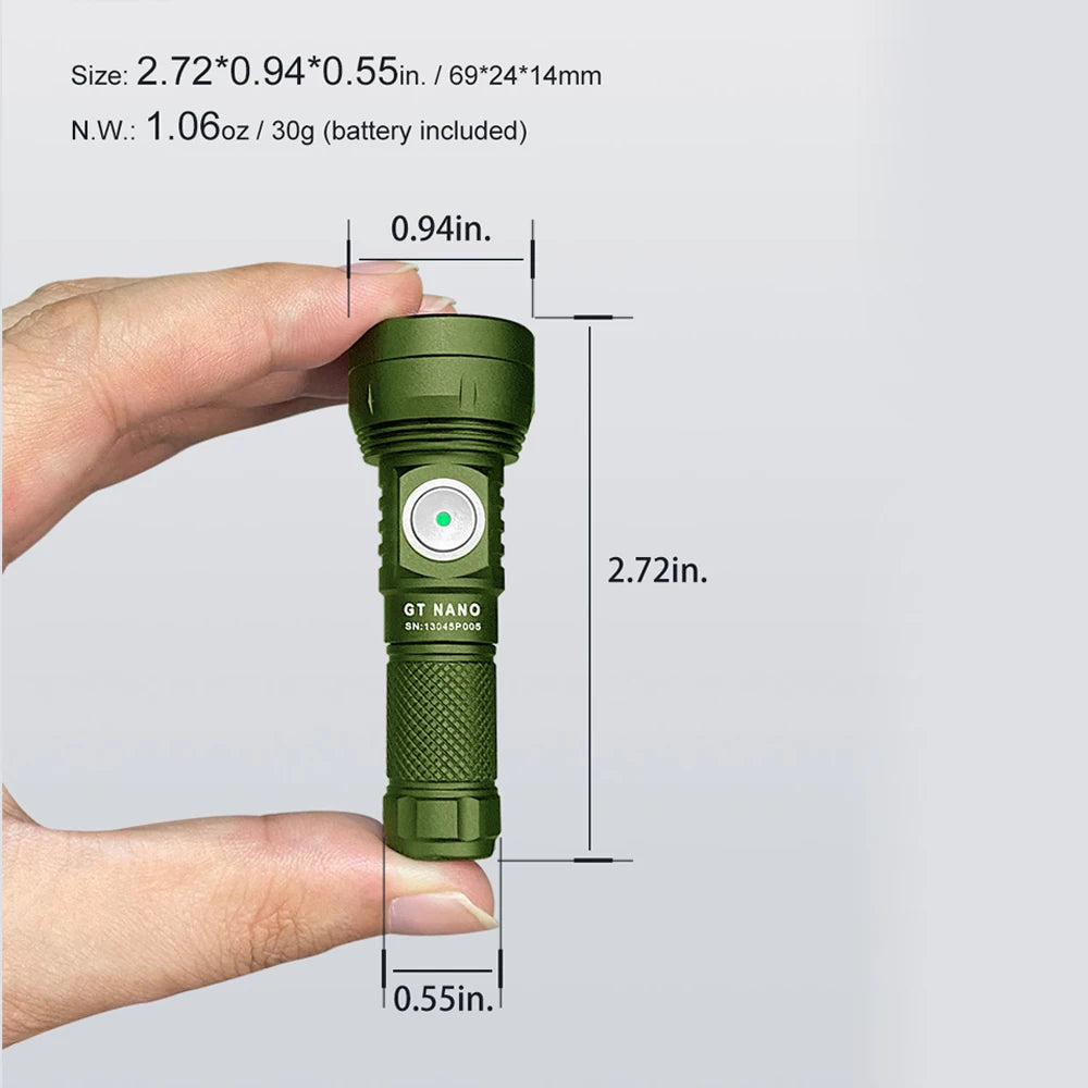 Camping LED flashlight hiking hunting lights Lumintop GT NANO mini portable flashlight TYPE C rechargeable 700 lumen 400 meters